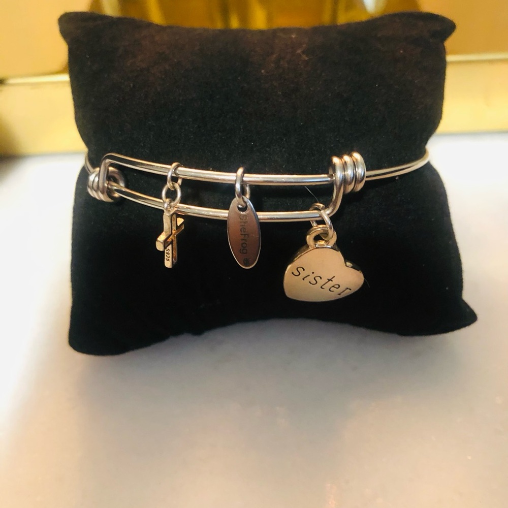 “For My Sister In Faith” Silver Bangle